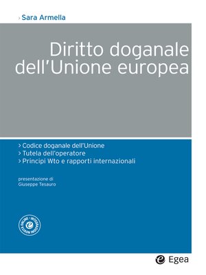 cover image of Diritto doganale dell'Unione europea